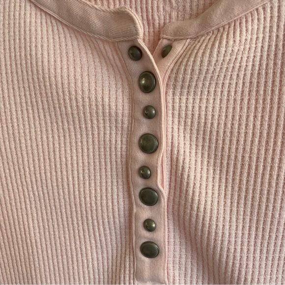 Free People Everest Henley Thermal Top, Light Pink, Size XS - Picture 5 of 10